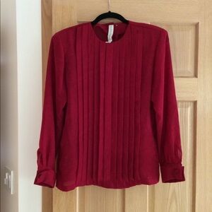 Valerie Stevens cranberry red blouse